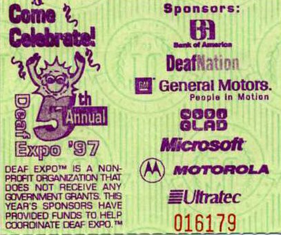 Deaf Expo 97 Tickets