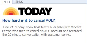 MSNBC - Cancel AOL account